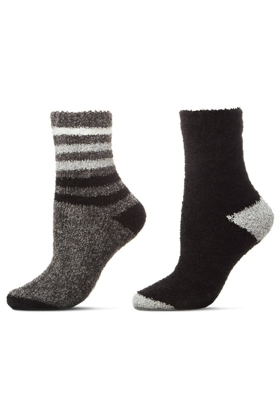 Chenille Multi Striped/Solid Cozy Crew 4 Pair Pack - Womens - Female, 9-11, Castlerock