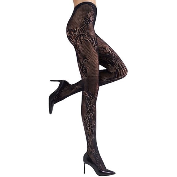 Natori Women's Feather Lace Nylon Net Tights - Womens - Female, Small, Black