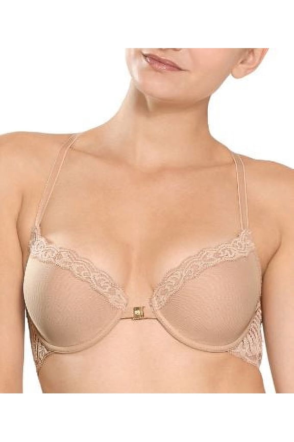 Feathers Front-Close T-Back Bra