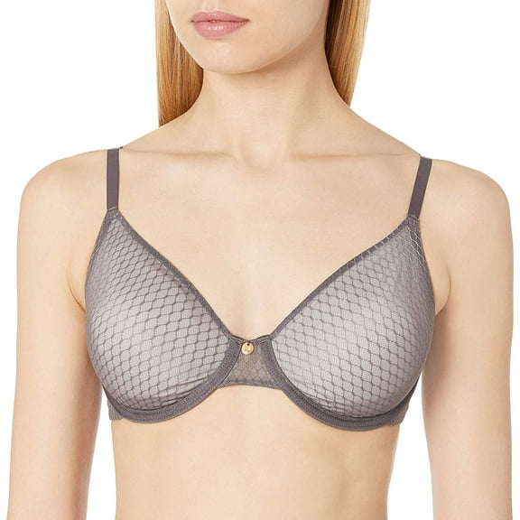 Natori GUNMETAL/LIGHT IVORY Paradox Unlined Underwire Bra, US 32B, UK 32B