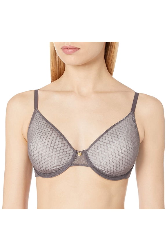 GUNMETAL/LIGHT IVORY Paradox Unlined Underwire Bra, US 32B, UK 32B