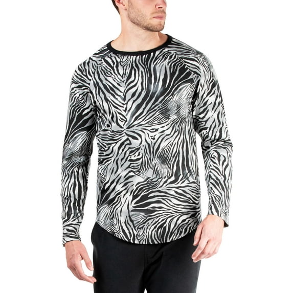 Natori Mens Leopard Print Raglan Shirt Blouse