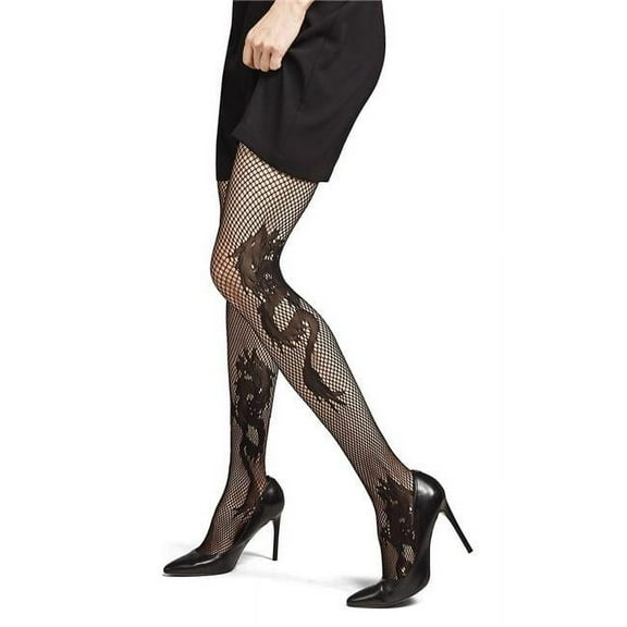Natori Natori Dragon Toss Patterned Net Tights - Womens - Female, Small, Black
