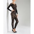 thumbnail image 1 of Natori Natori Floral Romance Long Sleeve Lace Bodysuit - Womens - Female, Small, Black, 1 of 4