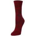 thumbnail image 1 of Natori Natori Cascading Floral Cotton Blend Crew Sock - Womens - Female, 9-11, Rhubarb, 1 of 2