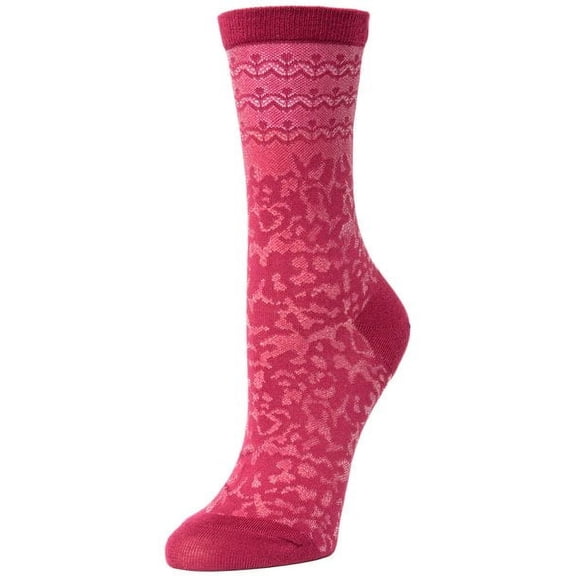 Natori Natori Dainty Mix Cotton Blend Crew Socks - Womens - Female, 9-11, Rhubarb