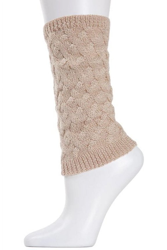 Entwined Lattice Wool-Blend Boot Toppers - Womens - Female, One Size, Oatmeal