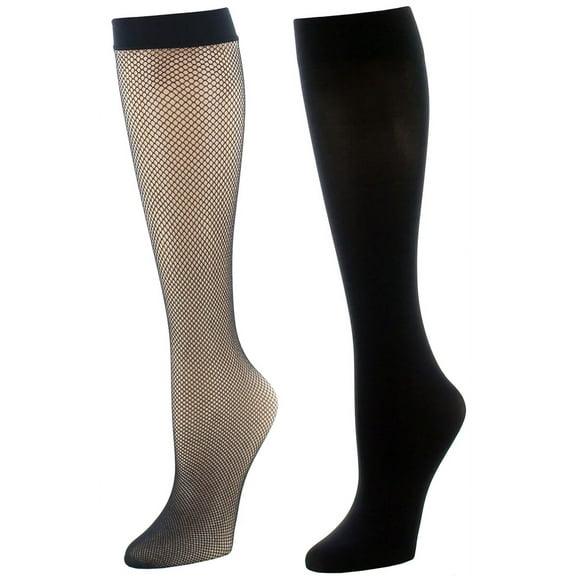 Natori Natori Women's Dotted Net Trouser Socks 2-Pack - Womens - Female, One Size, Black