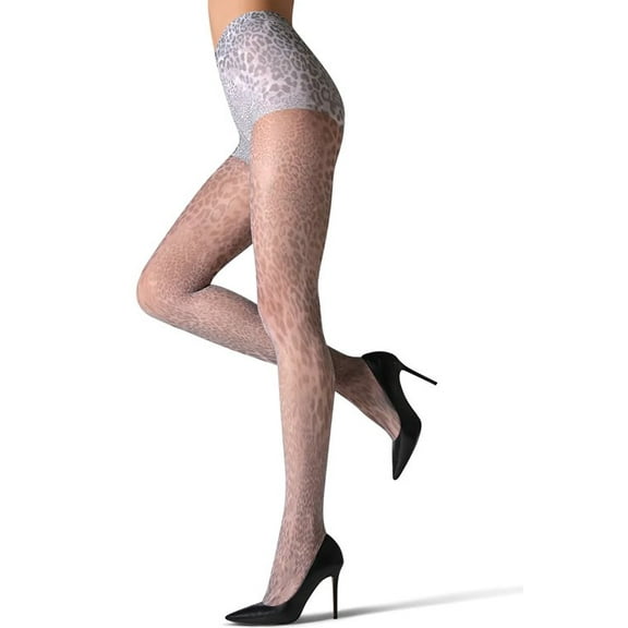 Natori Neutral Animal Printed Sheer Tights - Womens - Female, Large, Black