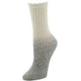 thumbnail image 1 of Natori Ombre Cotton Blend Textured Crew Socks - Womens - Female, One Size, Pale Silver, 1 of 2