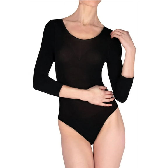 Natori Women's Opaque 90 Denier Body Suit - Womens - Female, Medium, Black