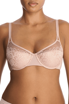 ROSE/IVORY Graceful Full Fit Lace Balconette T-Shirt Bra, US 36H, UK 36FF