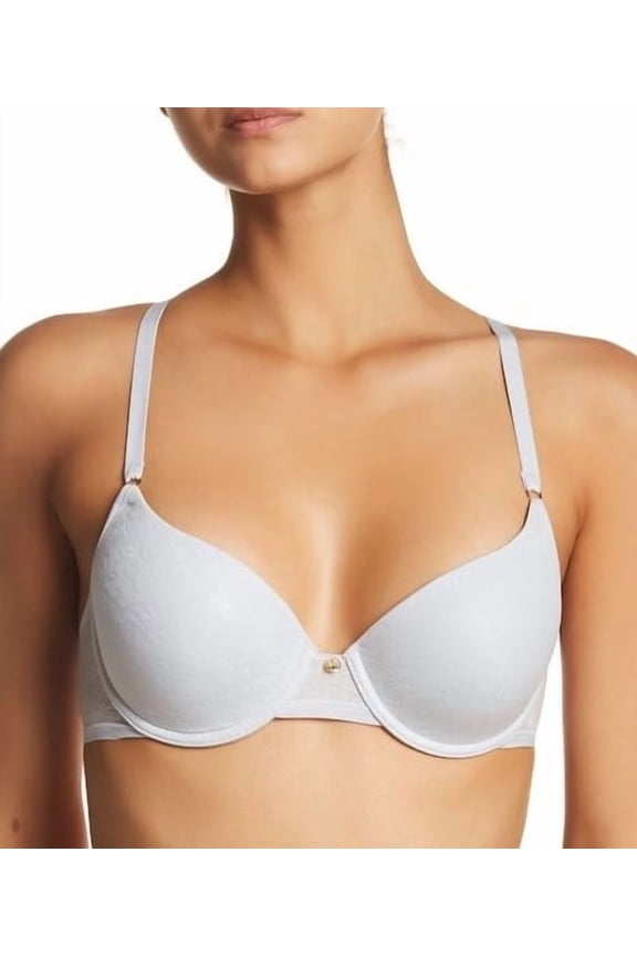 WARM WHITE Sheer Jacquard Full Fit Underwire Bra, US 36DD, UK 36DD