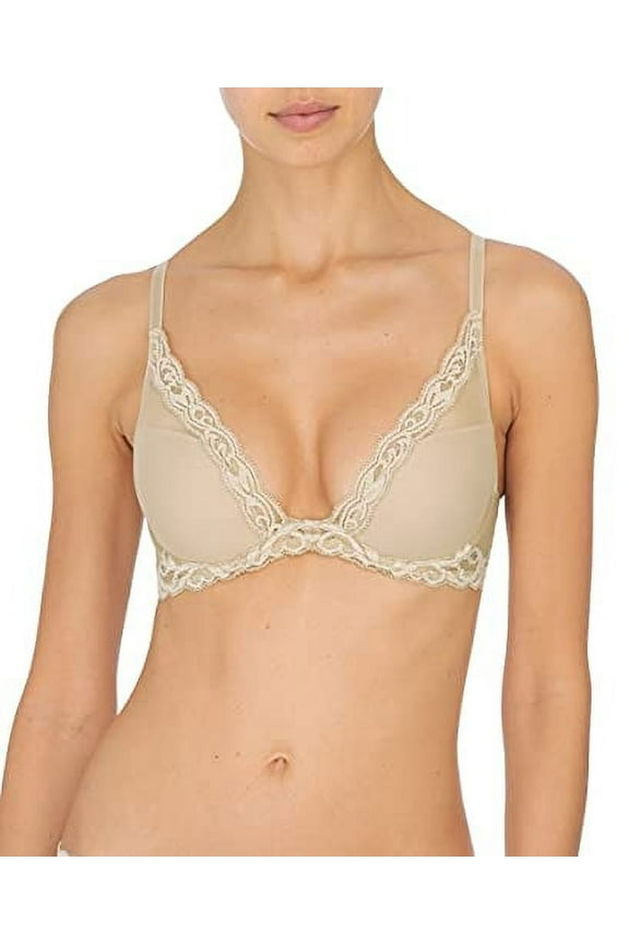 Women Feathers Contour Plunge Bra (Cosmetic, 34DD)