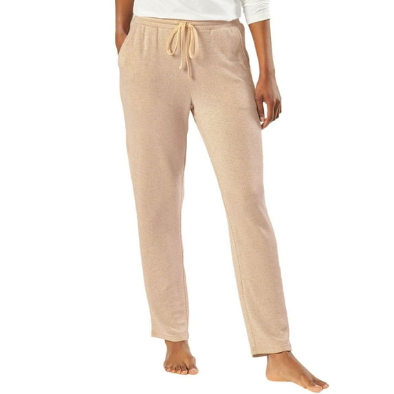 Natori Women's Ankle Length Soft Stretch Knit Lounge Pant (Heather Latte, XXL)