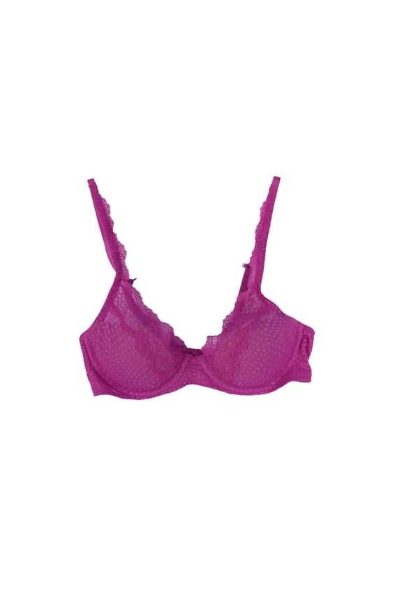 Women's Bra Beyond Convertible Support Lace Solid Vivid Plumcafe 30B New