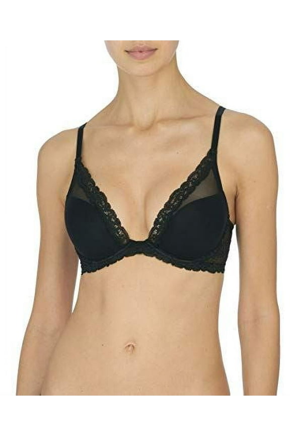Women's Feathers Luxe Contour Underwire Bra (Black, 30DDD)
