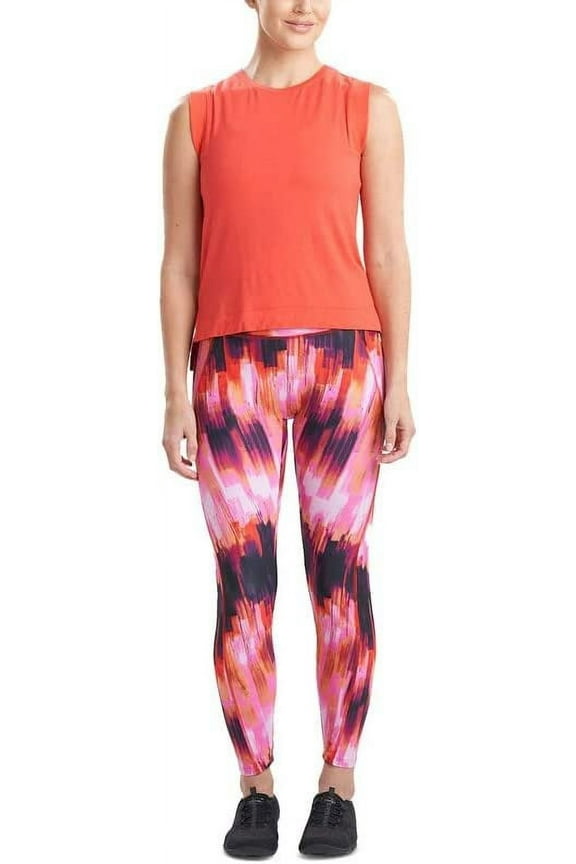 Women's High Low Cut Out Back Tank Top Orange Size Medium