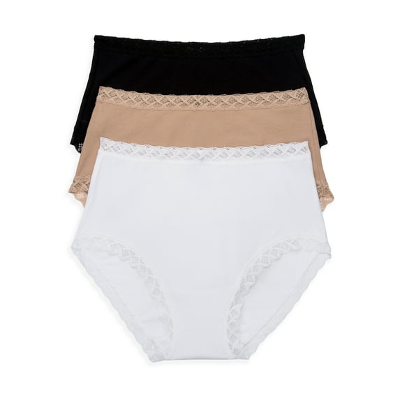Natori Womens Bliss Cotton Full Brief 3-Pack Style-755058MP