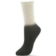 thumbnail image 1 of Natori Ombre Cotton Blend Textured Crew Socks - Womens - Female, One Size, Black, 1 of 2