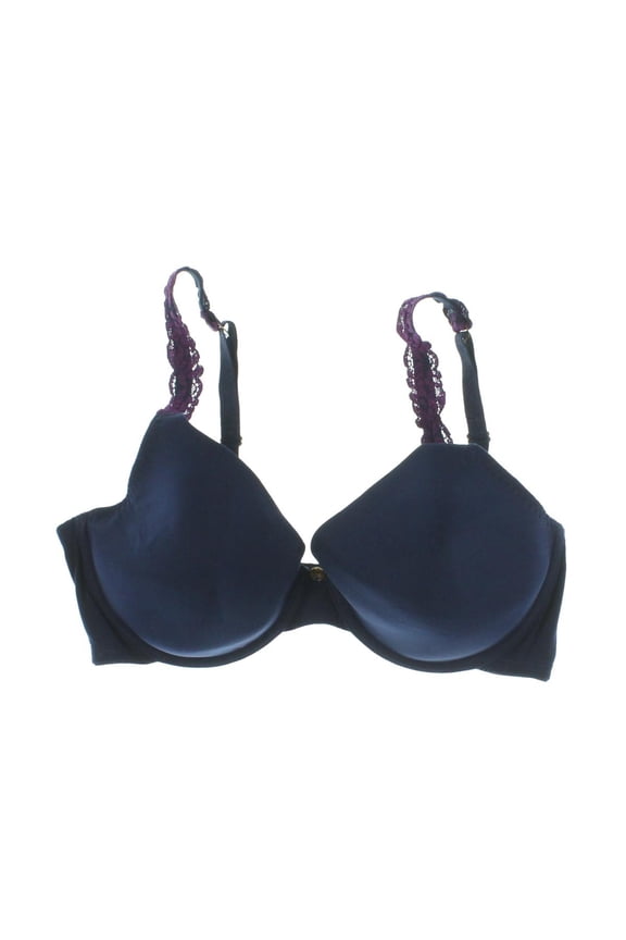 Womens Stretch Padded Underwire Bra Navy 34D