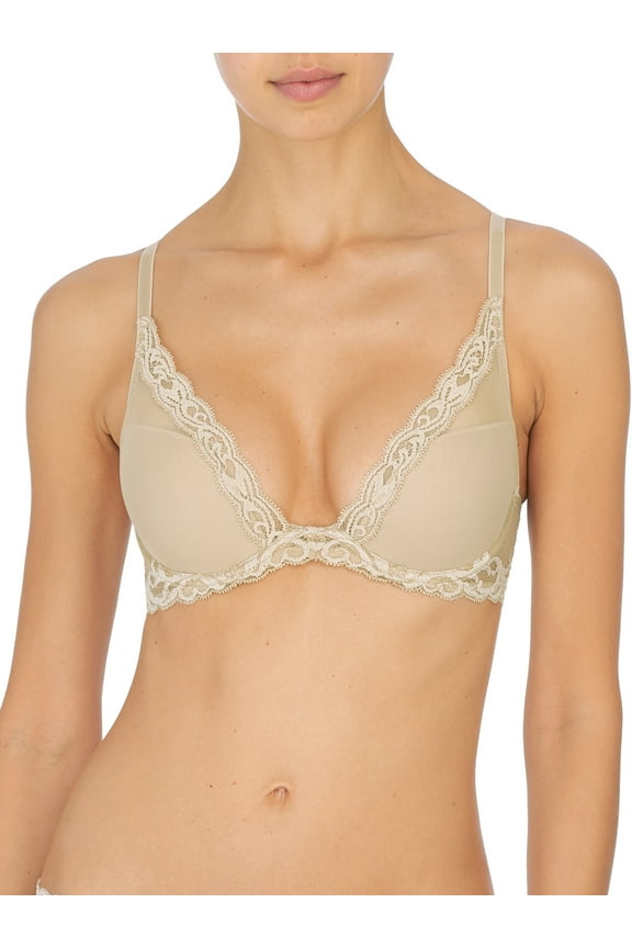 's Women Feathers Contour Plunge Bra (Cosmetic, 32DDD)