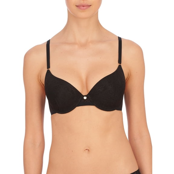 Natori's Women Sheer Jacquard Full Fit Contour Underwire Bra (Black, 32B)