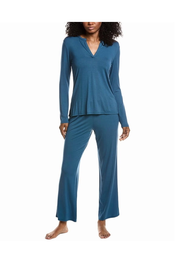 womens 2pc Feathers Essentials Pajama Pant Set, XL, Blue