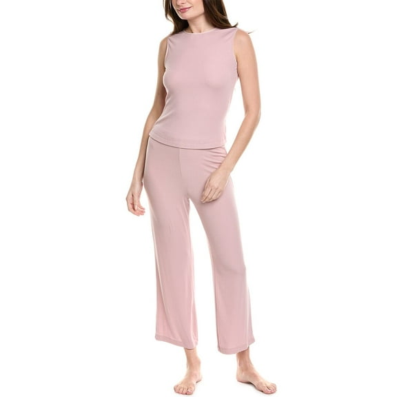 Natori womens  2pc Rib Essential Pajama Set, l, Pink