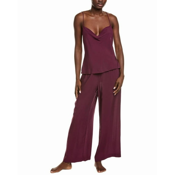 Natori womens 2pc Silk-Blend Cami & Pant Set, m, Purple