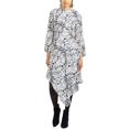 thumbnail image 1 of Natori womens  Asymmetrical Drape Vent Sleeve Silk-Blend Dress, 10, 1 of 2