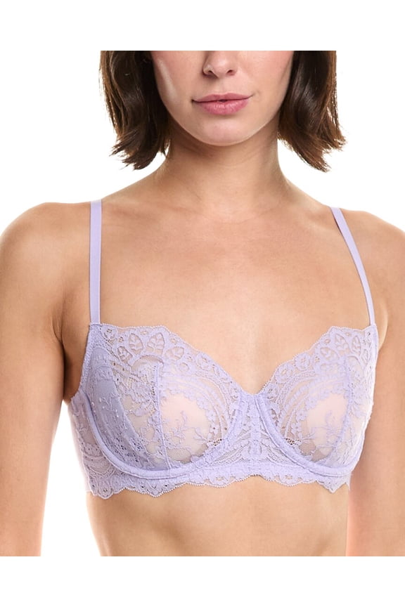 womens  Calm Cotton Unlined Bra, 34C, Purple