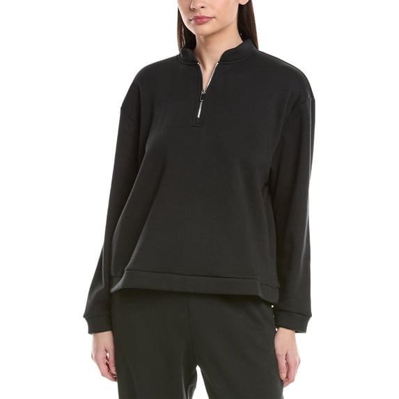 Natori womens EDIT Nova Cozy Brushed Knit Everywhere Zip Up Top, xs, Black