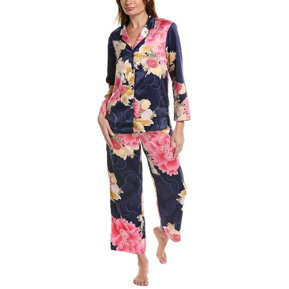 Natori womens Essential Notch Pajama Set, XS, Navy