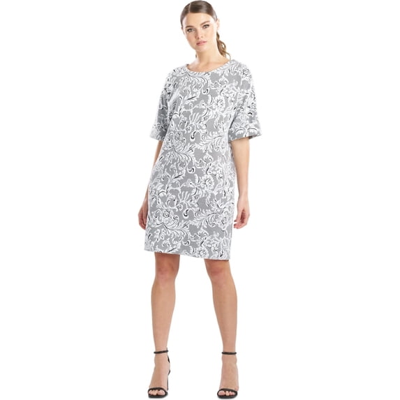 Natori Womens Floral Tunic Dress, White, X-Small