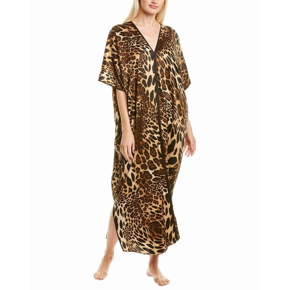 Natori womens  Luxe Leopard Caftan, m, Brown