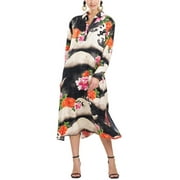 Natori womens  Mayumi Oversized Half Placket Silk-Blend Shirtdress, XS
