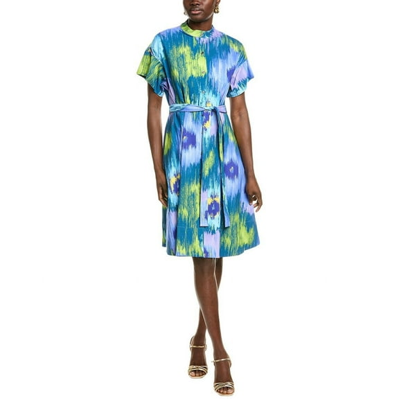 Natori womens  Multi Floral Midi Dress, m, Blue