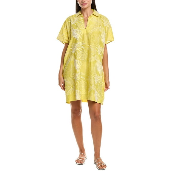 Natori womens Palm Oversized Caftan, XS/S, Yellow