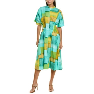 Natori womens  Pleat Release Dress, 6, Blue