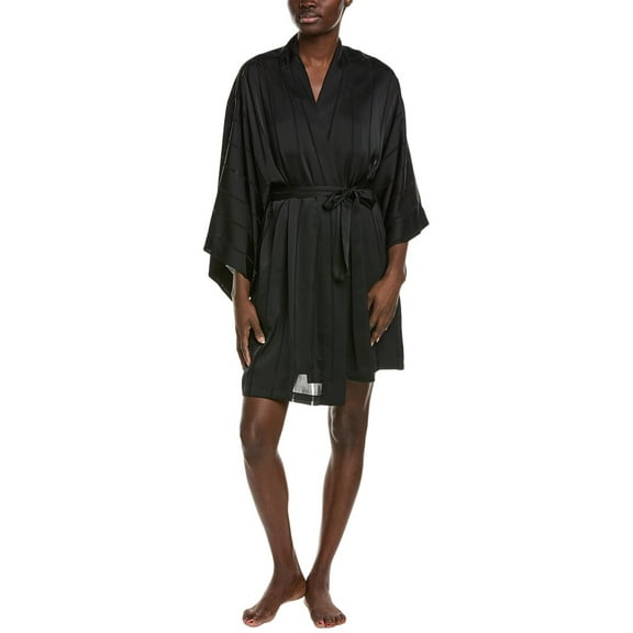 Natori womens  Sheer Stripe Jacquard Wrap, m, Black