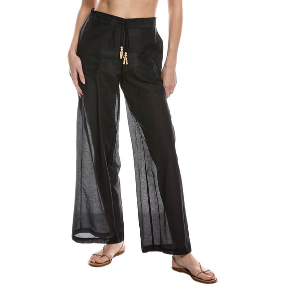 Natori womens Silk-Blend Voile Pant, l, Black
