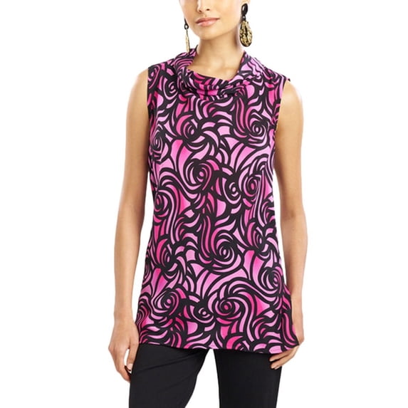 Natori womens Silk-Blend Scroll Top, L