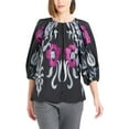 thumbnail image 1 of Natori womens  Suzani Jacquard Pleated Top, s, 1 of 3
