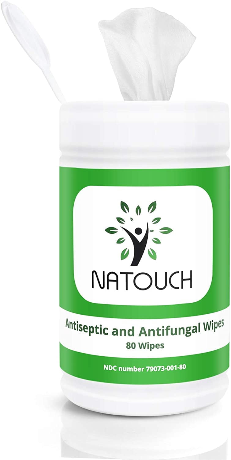 Natouch Body Wipes, Curing and Conditioning Skin fungal Disease Such as Ringworm, Athlete's Foot, Jock Itch with Antiseptic Functions. Rinse Free Gym Wipes for Wrestling Martial Arts - Amazon Vine