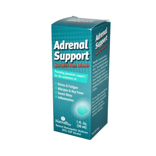 NatraBio Adrenal Support Drops | Homeopathic Formula for Temporary Relief from Stress, Fatigue, Allergies, Insect Bites & Inflammation | 1oz