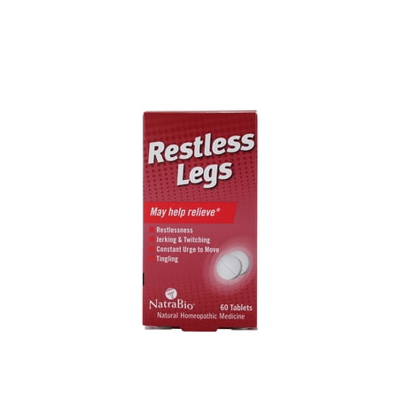 NatraBio Restless Legs Homeopathic Formula | For Temporary Relief from Restlessness, Twitching & Constant Urge to Move | Non-Drowsy | 60 Tablets