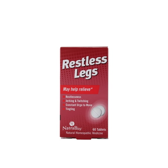NatraBio Restless Legs Homeopathic Formula | For Temporary Relief from Restlessness, Twitching & Constant Urge to Move | Non-Drowsy | 60 Tablets