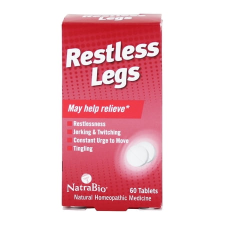 NatraBio Restless Legs Homeopathic Formula | For Temporary Relief from Restlessness, Twitching & Constant Urge to Move | Non-Drowsy | 60 Tablets