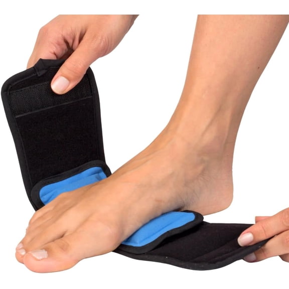 NatraCure Cold Pack Wrap (Regular) with 14" Strap - Reusable Gel Ice Pack Compress for Injuries and Pain Relief, Hand, Arch of Foot, Wrist, Elbow, Arthritis, Neuropathy - 715 CAT